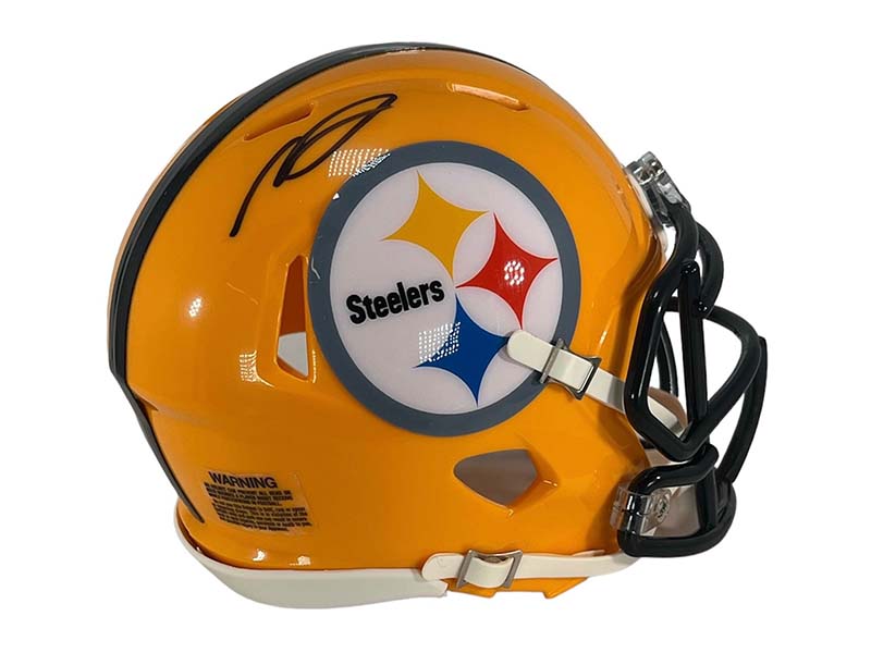 George Pickens Signed Pittsburgh Steelers Throwback Speed Mini Helmet JSA