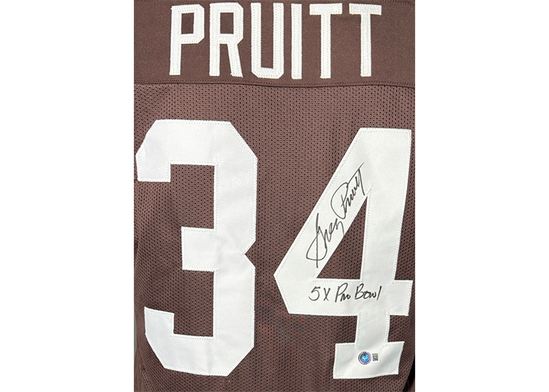 Greg Pruitt Signed Brown Browns Football Jersey Beckett
