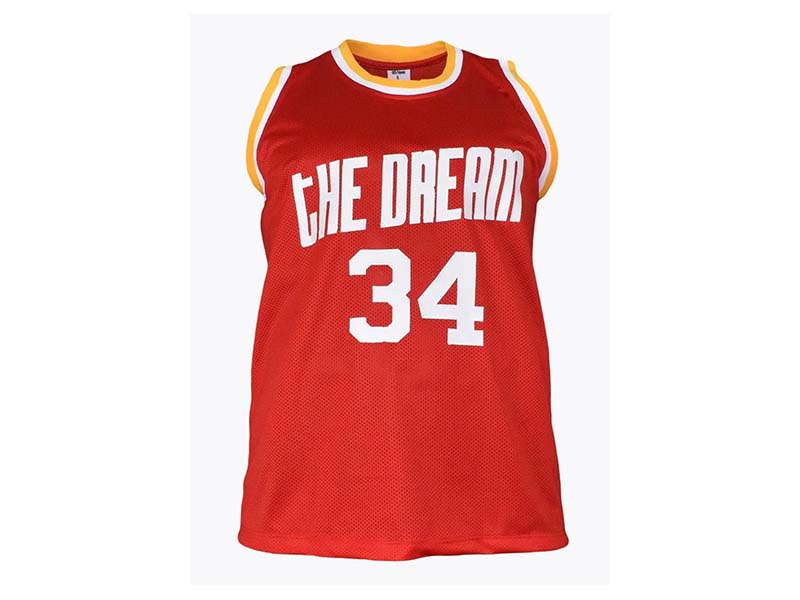 Hakeem Olajuwon Signed Custom Houston Basketball Jersey Red (JSA)