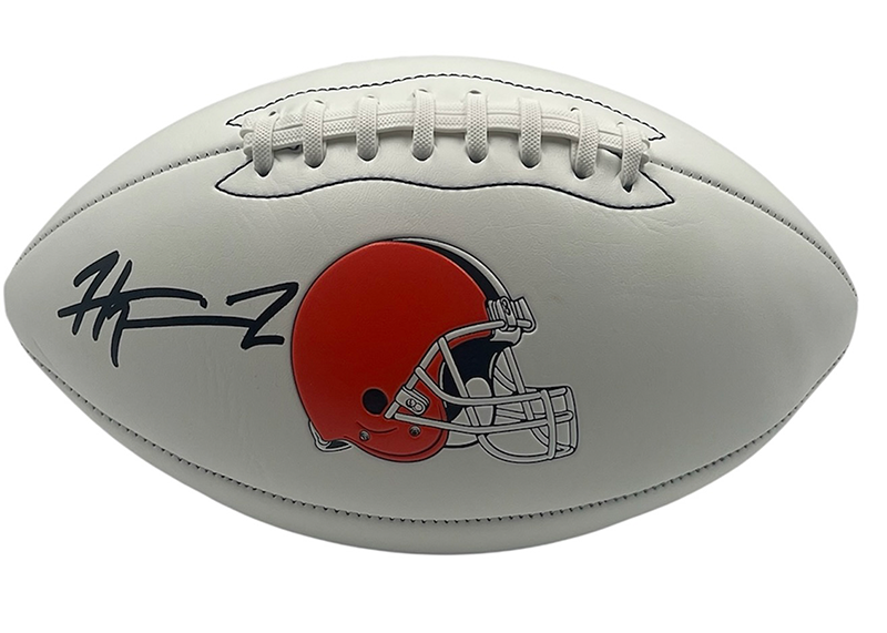 Harold Fannin Jr Signed Cleveland Browns Football Logo JSA