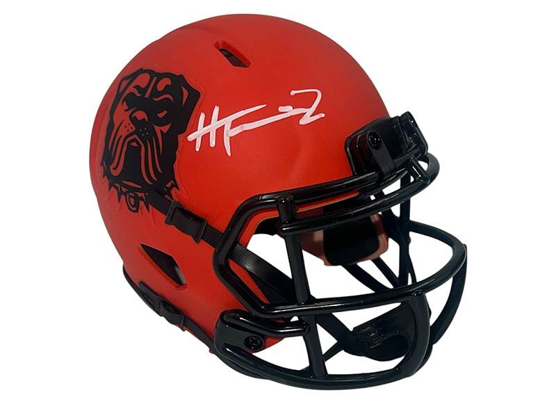 Harold Fannin Jr Signed Cleveland Browns Rave Mini Helmet JSA