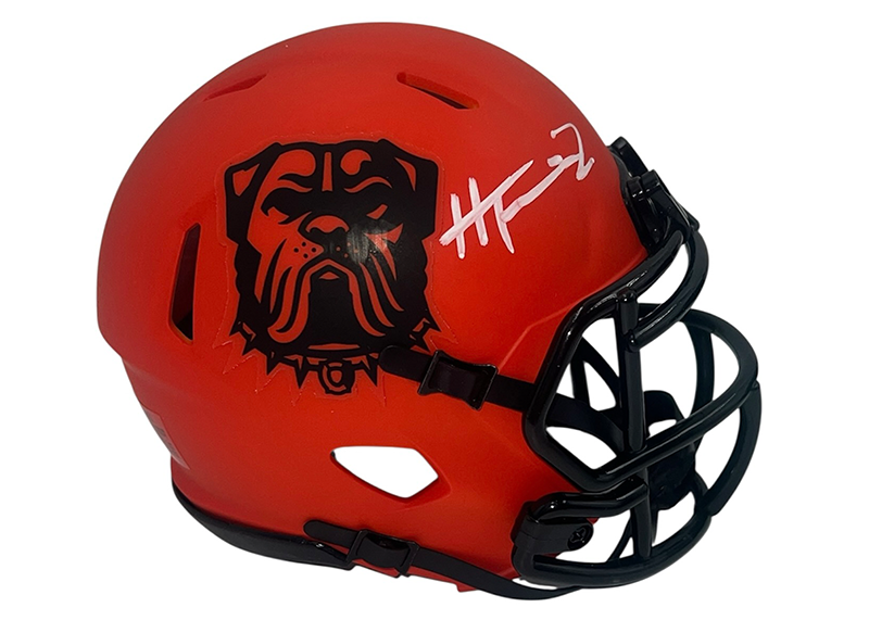Harold Fannin Jr Signed Cleveland Browns Rave Mini Helmet JSA