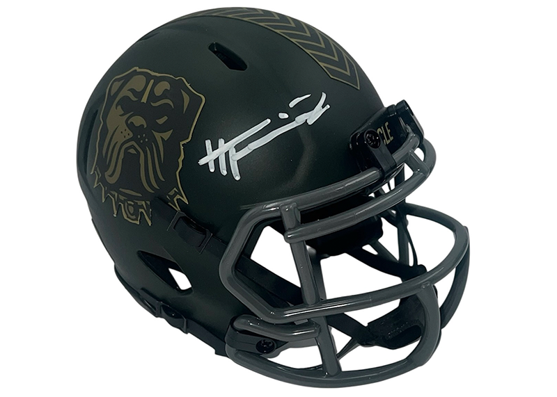 Harold Fannin Jr Signed Cleveland Browns STS 25 Mini Helmet JSA