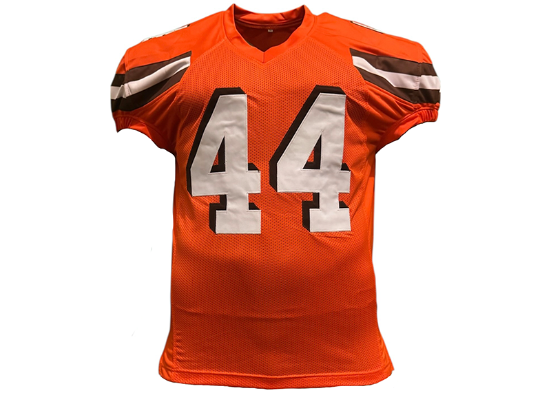Harold Fannin Jr Signed Cleveland Orange Game Cut Football Jersey JSA