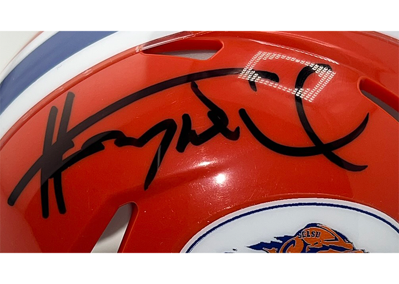 Henry Winkler Coach Klein Signed Mud Dogs Speed Mini Orange Football Helmet Beckett