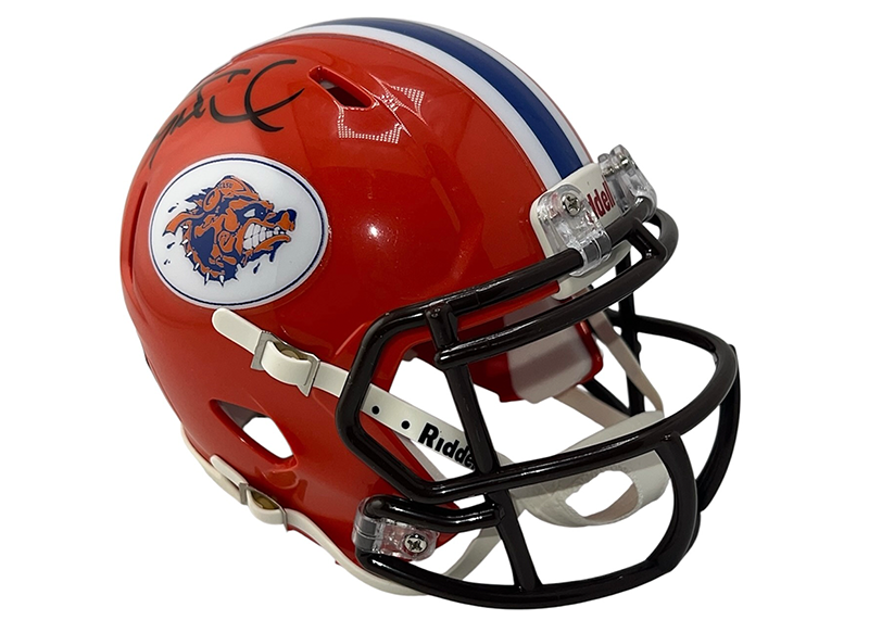 Henry Winkler Coach Klein Signed Mud Dogs Speed Mini Orange Football Helmet Beckett