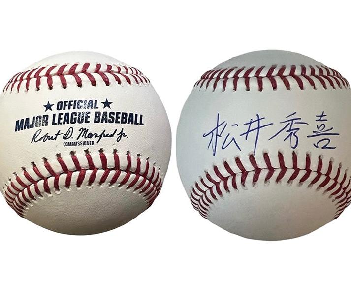 Hideki Matsui Yankees Signed Japanese Rawlings MLB Baseball Backett