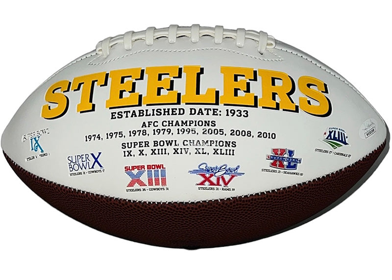 Hines Ward Signed Pittsburgh Steelers Logo Football JSA