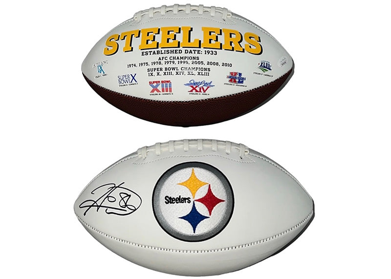 Hines Ward Signed Pittsburgh Steelers Logo Football JSA