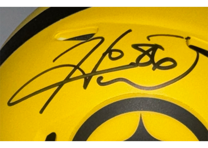 Hines Ward Signed Pittsburgh Steelers Rave Mini Helmet JSA