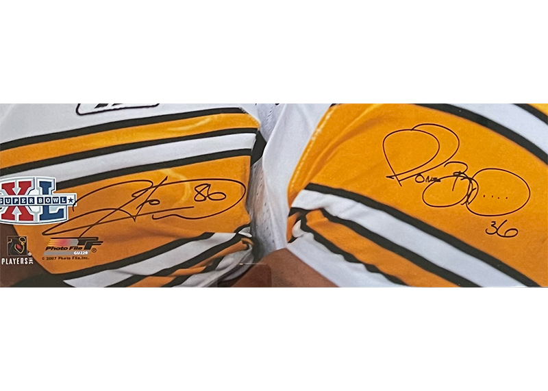 Hines Ward & Jerome Bettis Signed 3D LED Lights Franed Photo Beckett 31x25