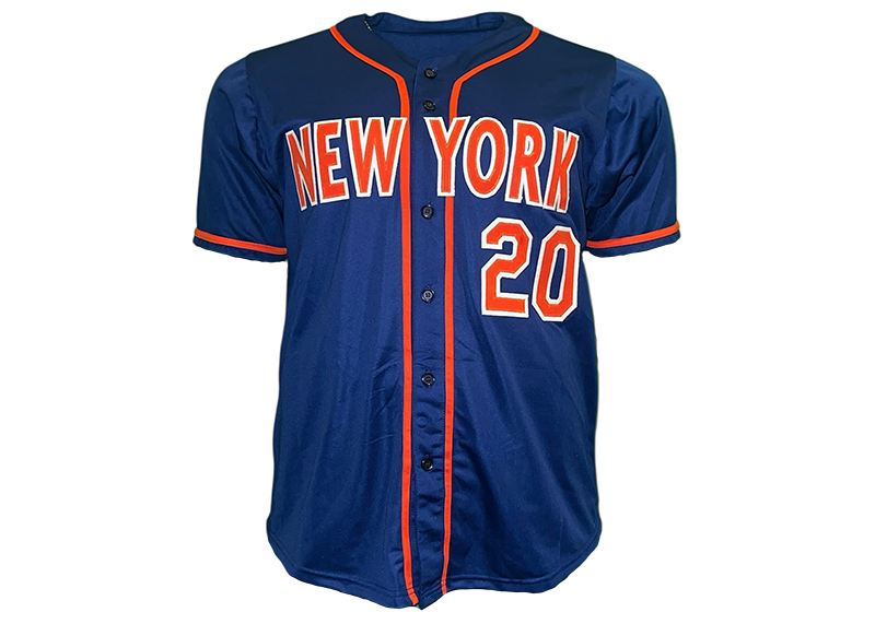 Howard Johnson Signed New York Blue Baseball Jersey JSA