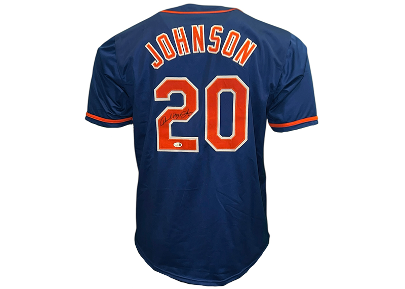 Howard Johnson Signed New York Blue Baseball Jersey JSA