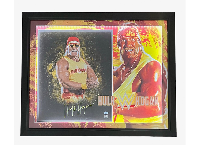 Hulk Hogan Signed 3D With LED Lights 33x27 Wrestling Photo Frame JSA