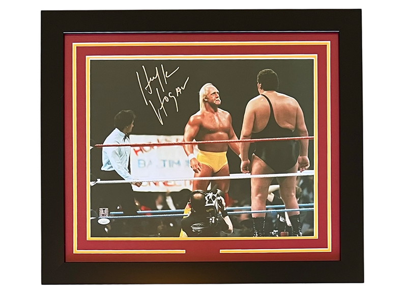 Hulk Hogan Signed Andre The Giant Face Off Photo Framed 27x24 JSA