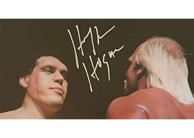 Hulk Hogan Signed Andre The Giant Face Off Photo Framed 27x24 JSA