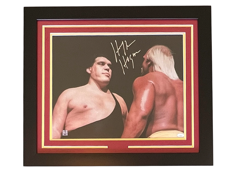 Hulk Hogan Signed Andre The Giant Face Off Photo Framed 27x24 JSA