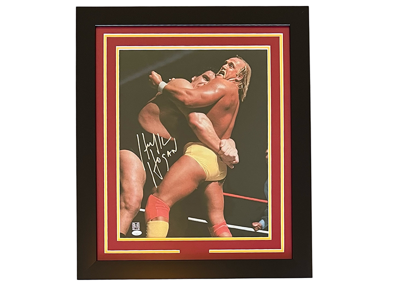 Hulk Hogan Signed Andre The Giant Face Off Photo Framed 27x24 JSA