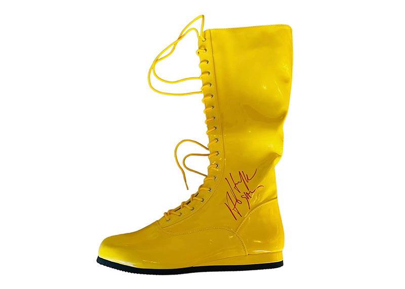Hulk Hogan Signed WWE Yellow Wrestling Boots Beckett