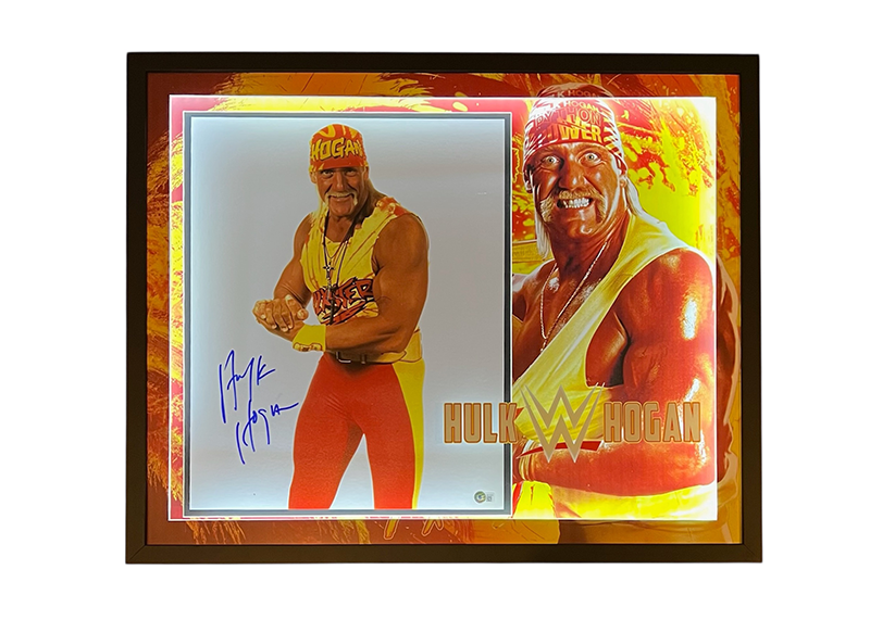 Hulk Hogan Signed Wrestling Photo 3D LED Framed Display Beckett 31.5x25.5