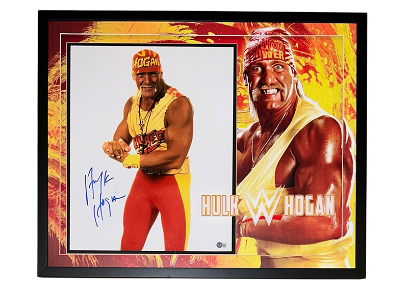 Hulk Hogan Signed Wrestling Photo 3D LED Framed Display Beckett 31.5x25.5