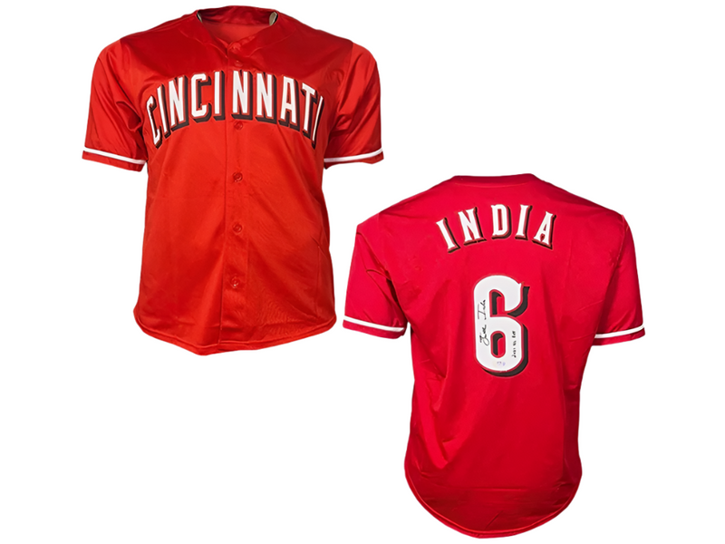 Jonathan India Signed 2021 NL ROY Inscription Cincinnati Red Baseball Jersey PSA