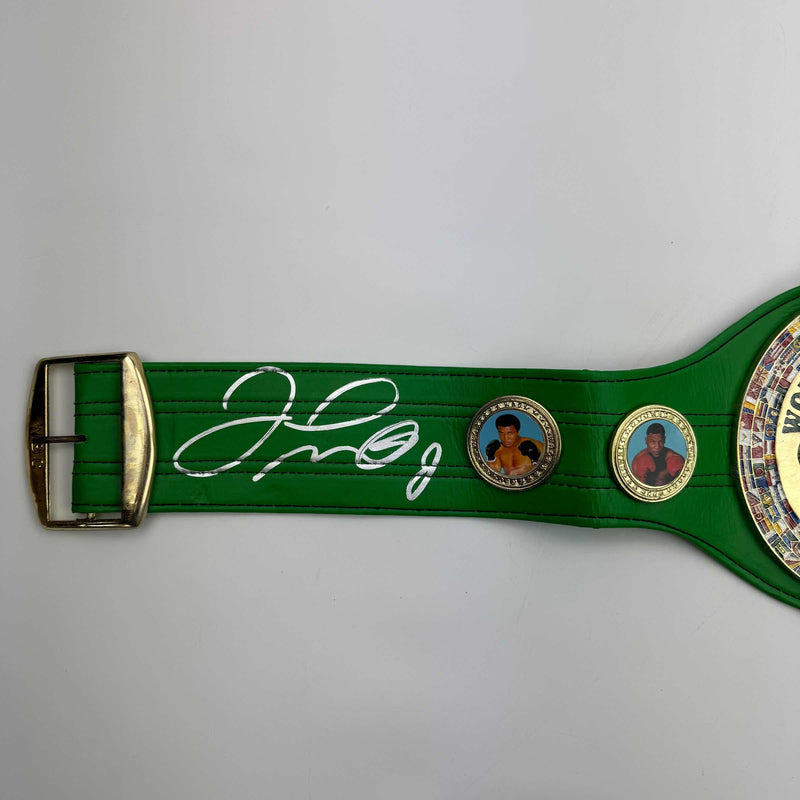 Autographed/Signed Floyd Mayweather Jr. WBC Green Boxing Replica Championship Belt JSA COA