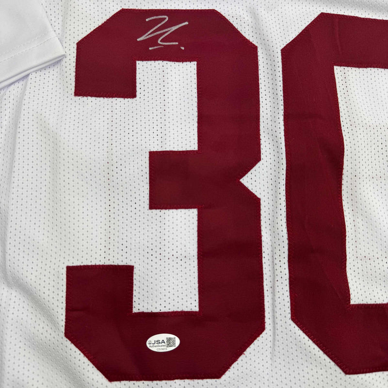 Autographed/Signed Jihaad Campbell Alabama White College Football Jersey JSA COA