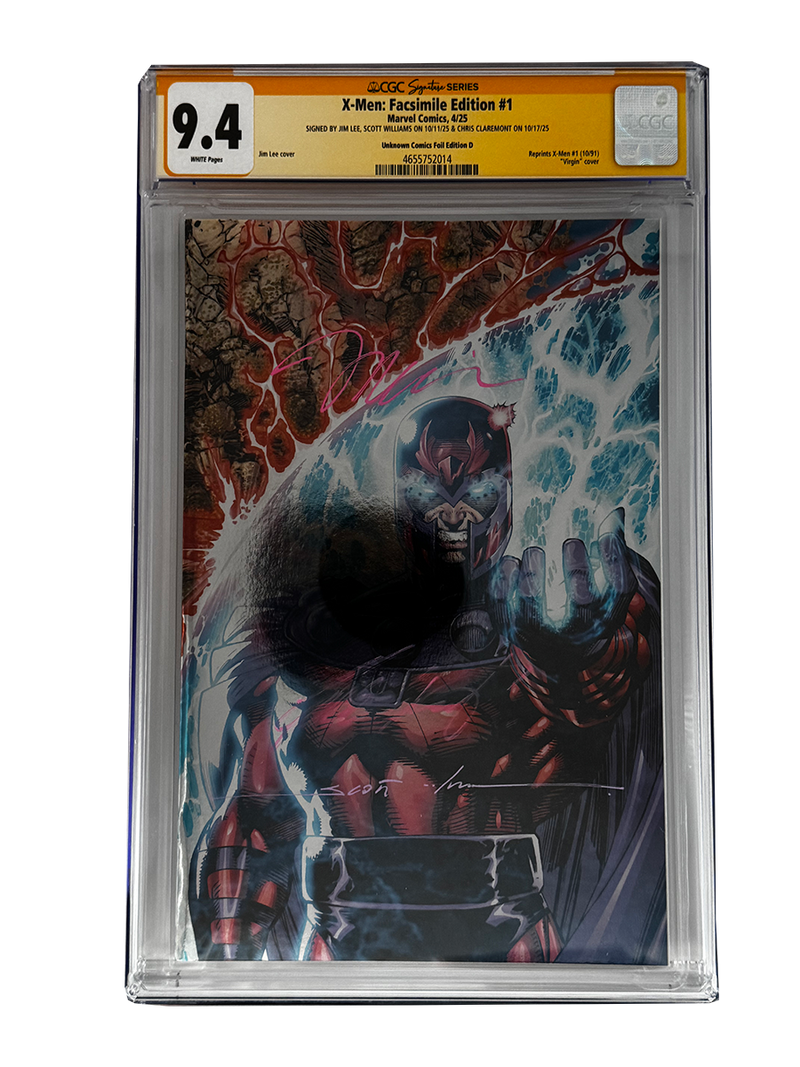 [TRIPLE SIGNED CGC YELLOW LABEL 4 PACK FOIL] X-Men 1991 #1 Facsimile Jim Lee | Claremont |  Williams Cover Var [Set #1]