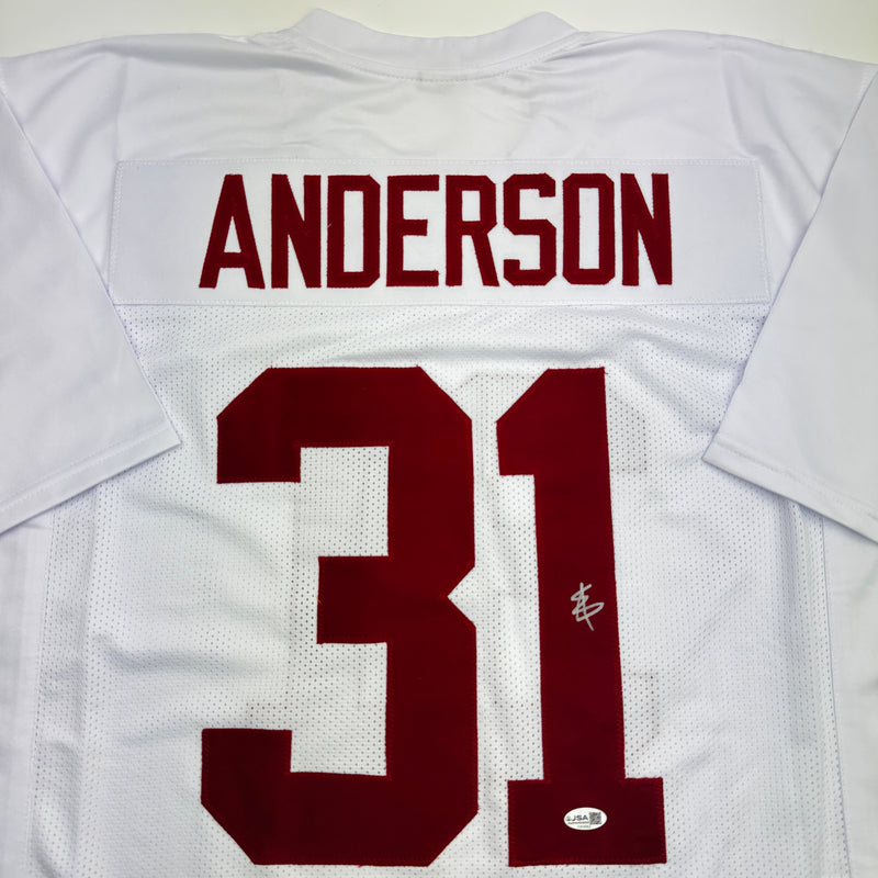Autographed/Signed Will Anderson Alabama White College Football Jersey Beckett BAS COA