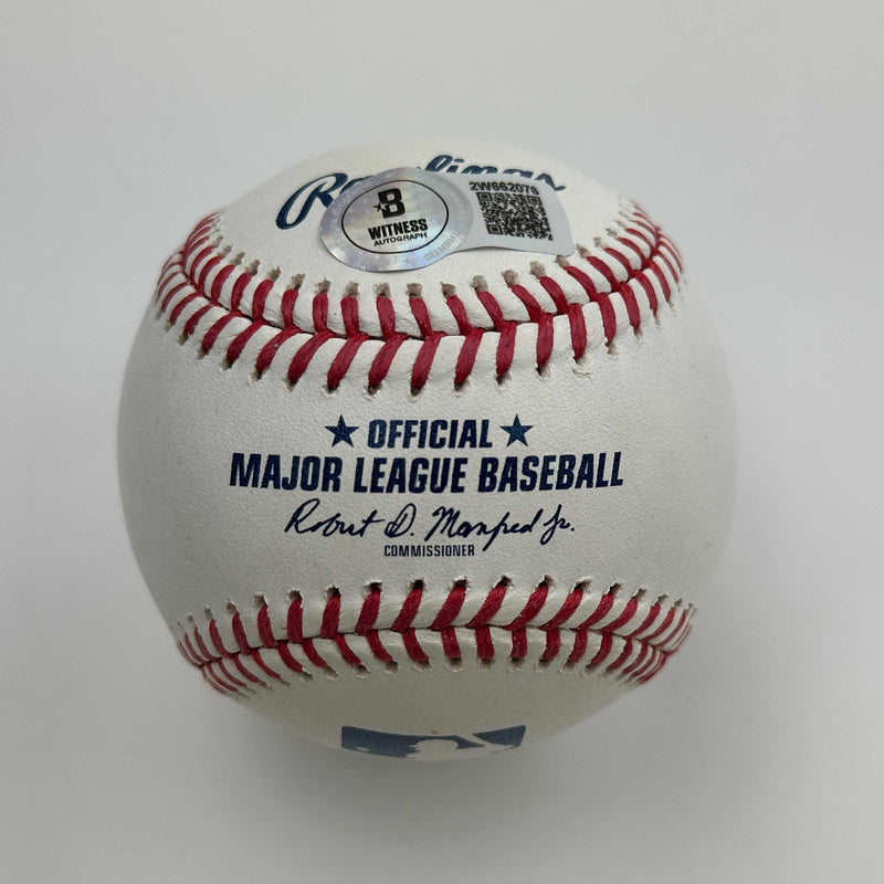 Autographed/Signed Dwight Doc Gooden 86 WSC Rawlings Official Major League ROML Baseball Beckett BAS COA