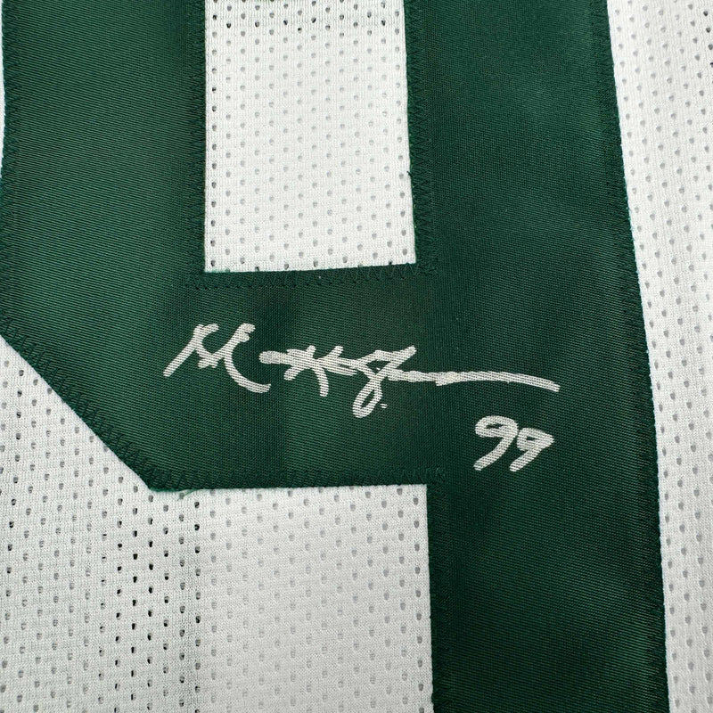Autographed/Signed Mark Gastineau New York White Football Jersey JSA COA