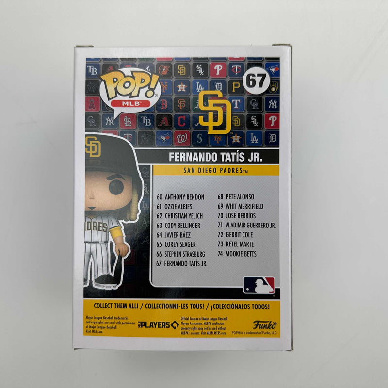 Autographed/Signed Fernando Tatis Jr. San Diego Padres #67 Funko Pop MLB Baseball Figurine Beckett BAS COA