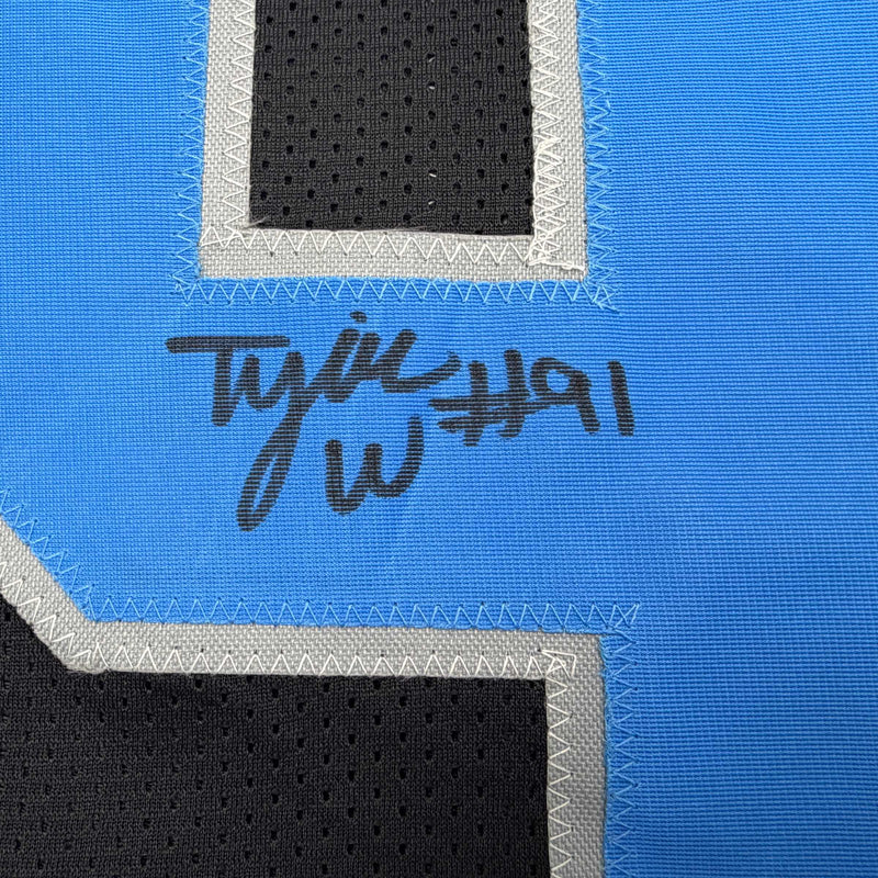 Autographed/Signed Tyleik Williams Detroit Black Football Jersey Beckett BAS COA