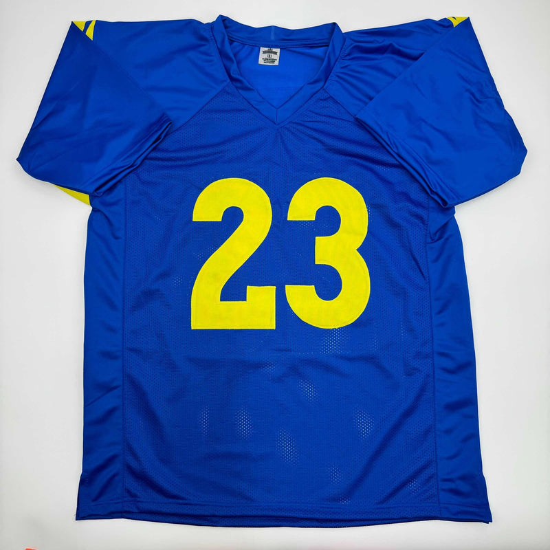 Autographed/Signed Kyren Williams Los Angeles LA Blue Football Jersey Beckett BAS COA #2