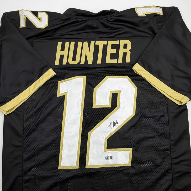 Autographed/Signed Travis Hunter Colorado Black College Football Jersey Beckett BAS COA