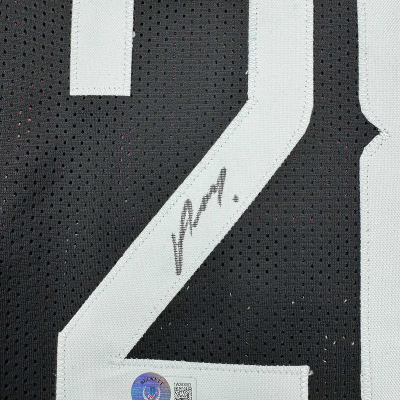 Framed Autographed/Signed Alperen Sengun 35x39 Houston Black Basketball Jersey Beckett BAS COA