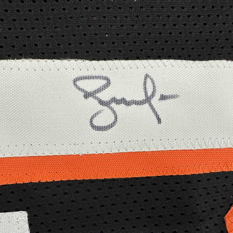 Framed Autographed/Signed Steve Nash 35x39 Phoenix Black Basketball Jersey Beckett BAS COA