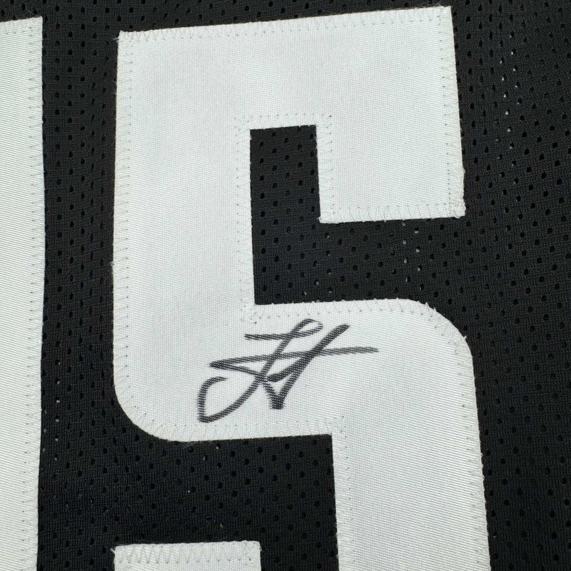 Framed Autographed/Signed Nikola Jokic 35x39 Denver Black 5280 City Edition Basketball Jersey JSA COA