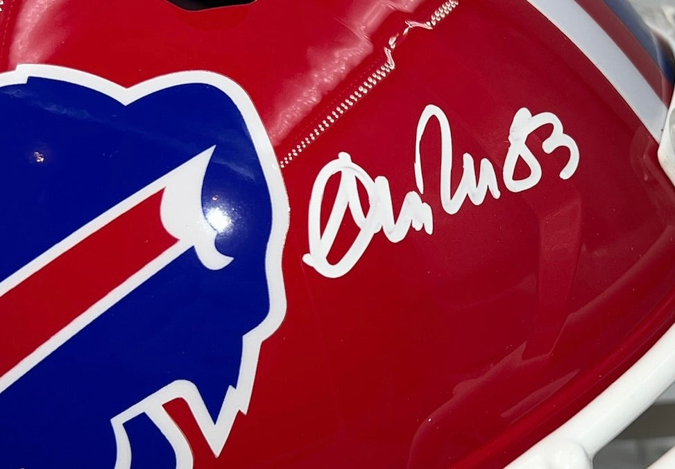 Bills Triplets Signed Buffalo Bills TB 87-01 Speed Full Size Football Helmet Beckett