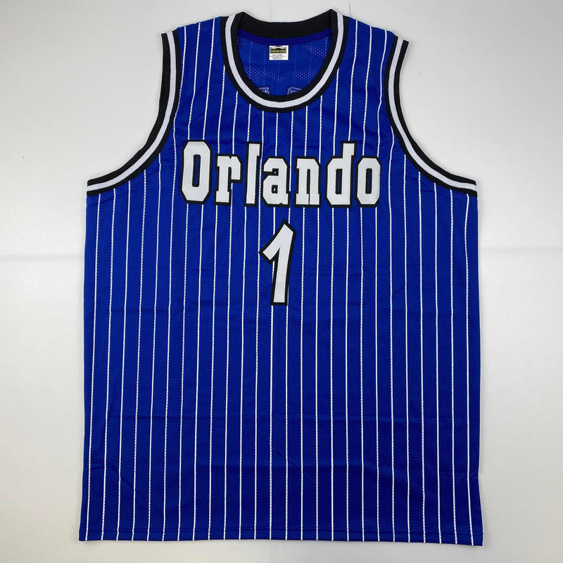 Autographed/Signed Anfernee Penny Hardaway Orlando Blue Pinstripe Basketball Jersey PSA/DNA COA