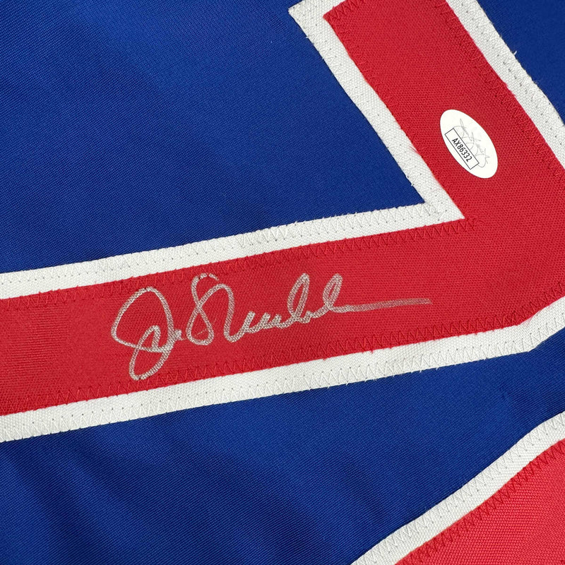 Autographed/Signed Joe Maddon Chicago Blue Baseball Jersey JSA COA