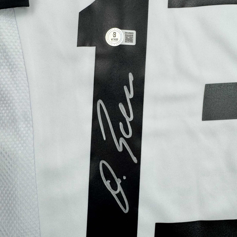 Autographed/Signed Michael Ballack Germany White Soccer World Cup Jersey Beckett BAS COA