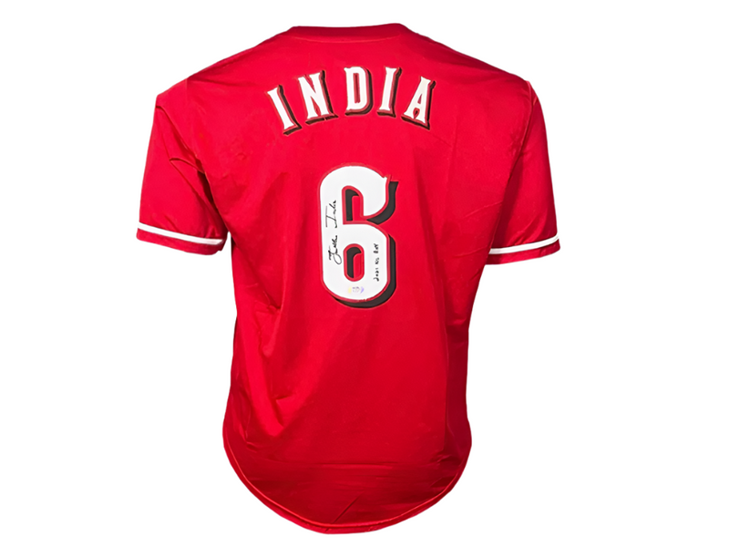 Jonathan India Signed 2021 NL ROY Inscription Cincinnati Red Baseball Jersey PSA