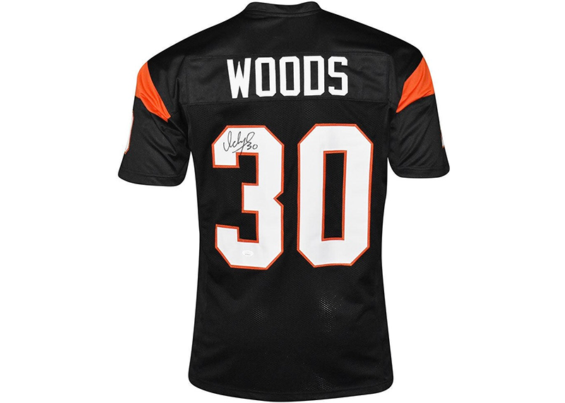 Ickey Woods Signed Cincinnati Black Football Jersey JSA