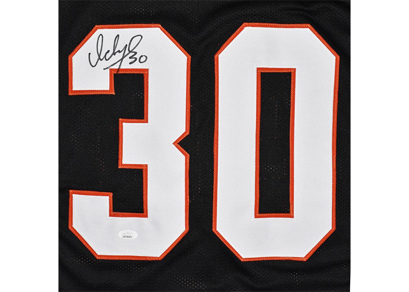 Ickey Woods Signed Cincinnati Black Football Jersey JSA