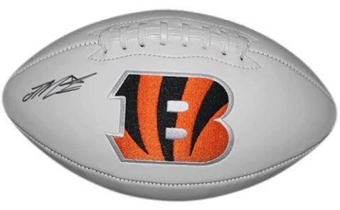 Joe Mixon Bengals Logo White Football Autographed (JSA)
