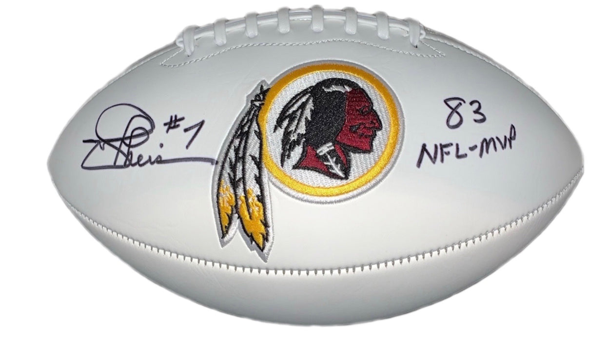 Joe Theismann Signed 83 NFL MVP Inscription Washington Redskins Logo Football (JSA)