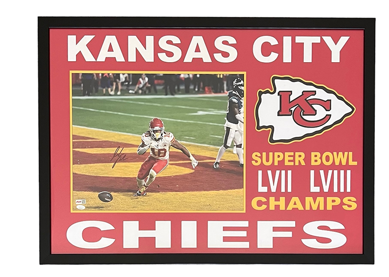 Isiah Pacheco Signed Kansas City Chiefs Framed Photo JSA 28x38