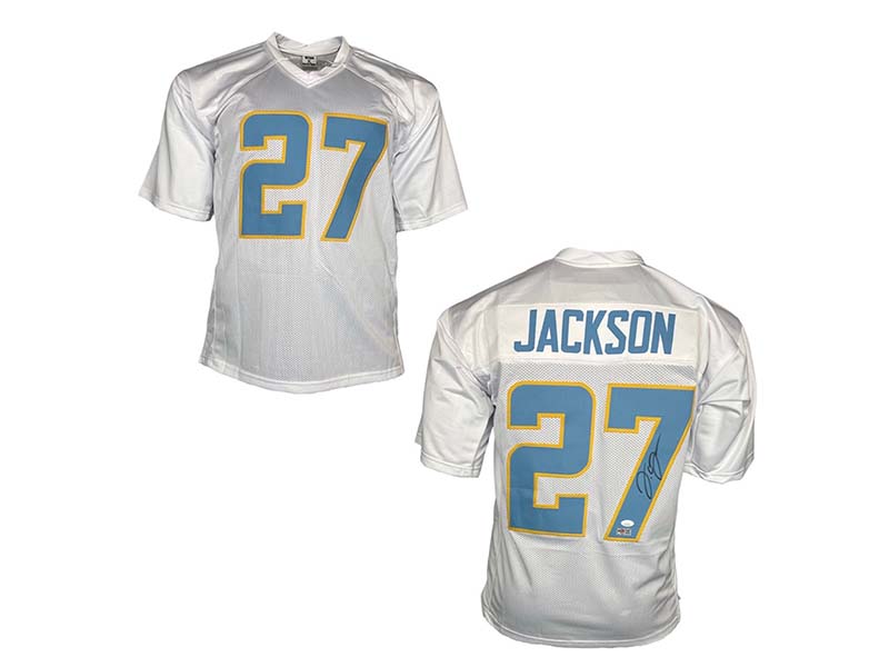 JC Jackson Autographed￼ San Diego White Football Jersey (JSA)